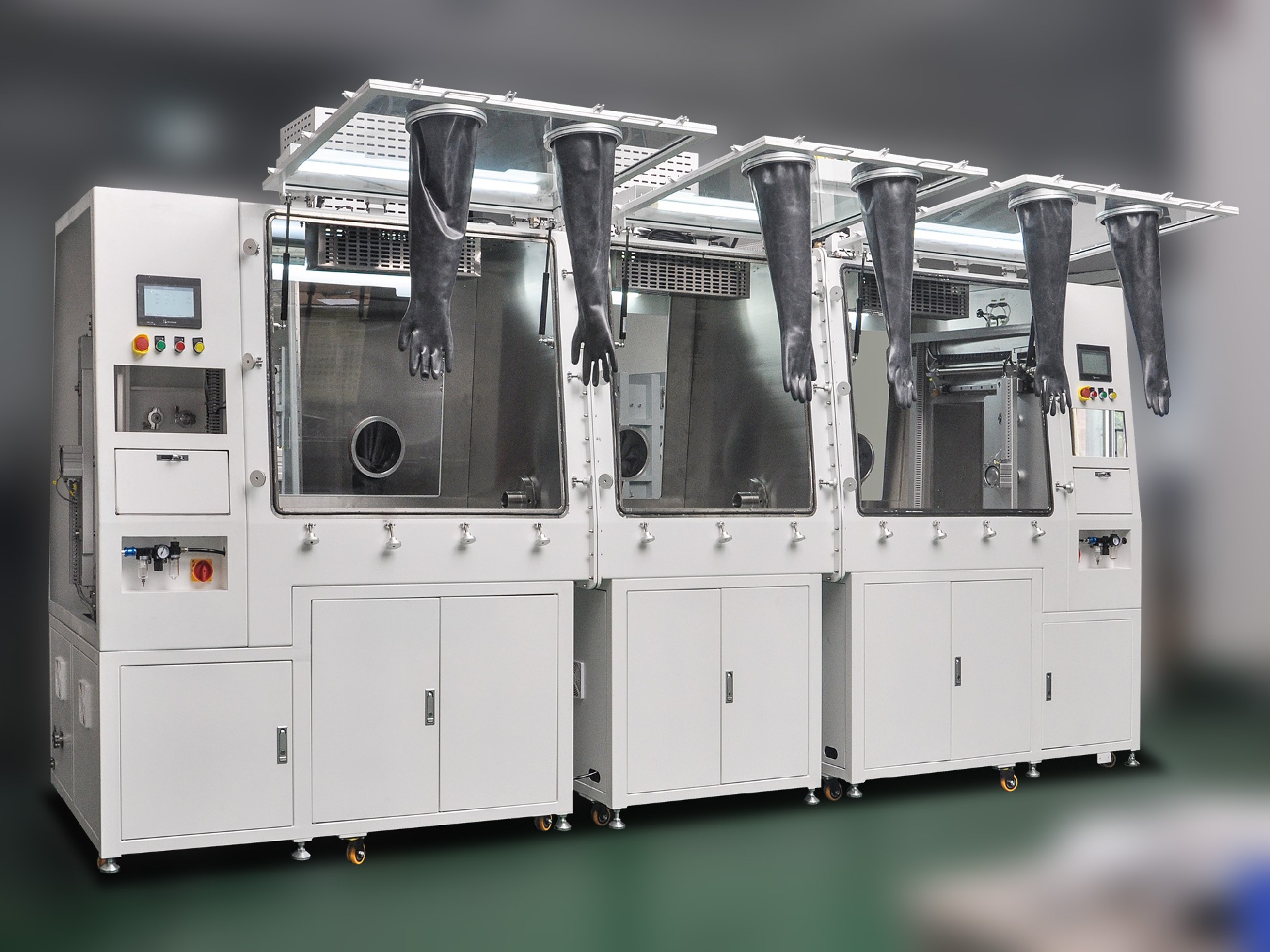 常熟市通闰电子技术有限公司成功交付高端钙钛矿联排手套箱系统